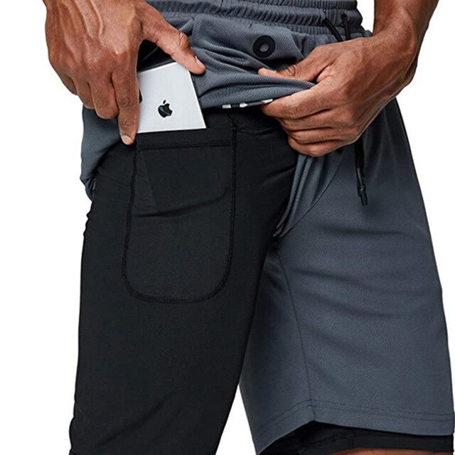 Men Running Shorts 2 In 1 Sport