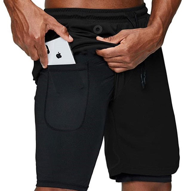 Men Running Shorts 2 In 1 Sport