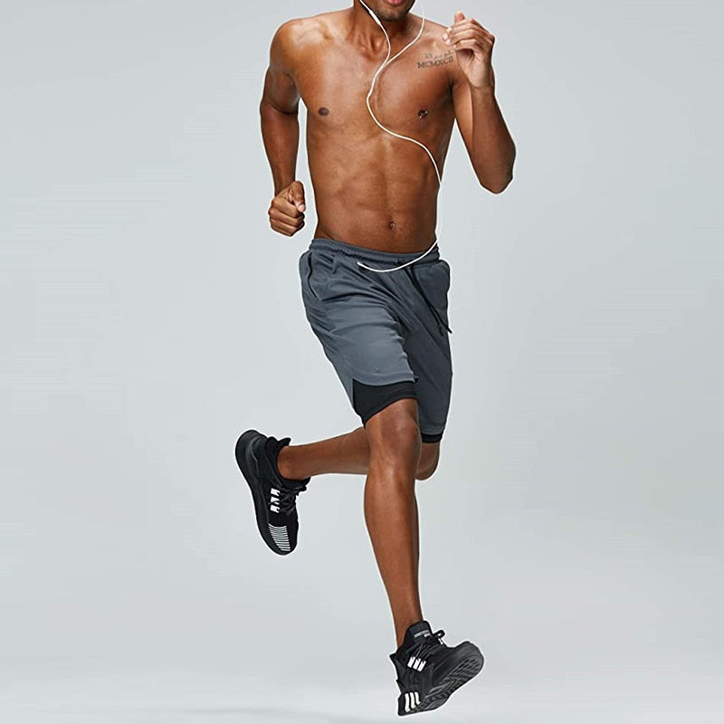 Men Running Shorts 2 In 1 Sport