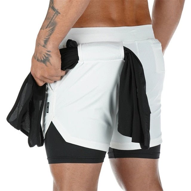 Men 2 In 1 Running Gym Shorts