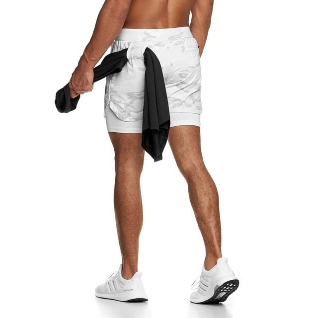 Men 2 In 1 Running Gym Shorts